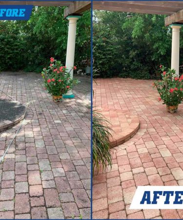 Before and After Outdoor Paver Cleaner
