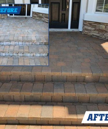 Before and After Paver Stone Cleaner